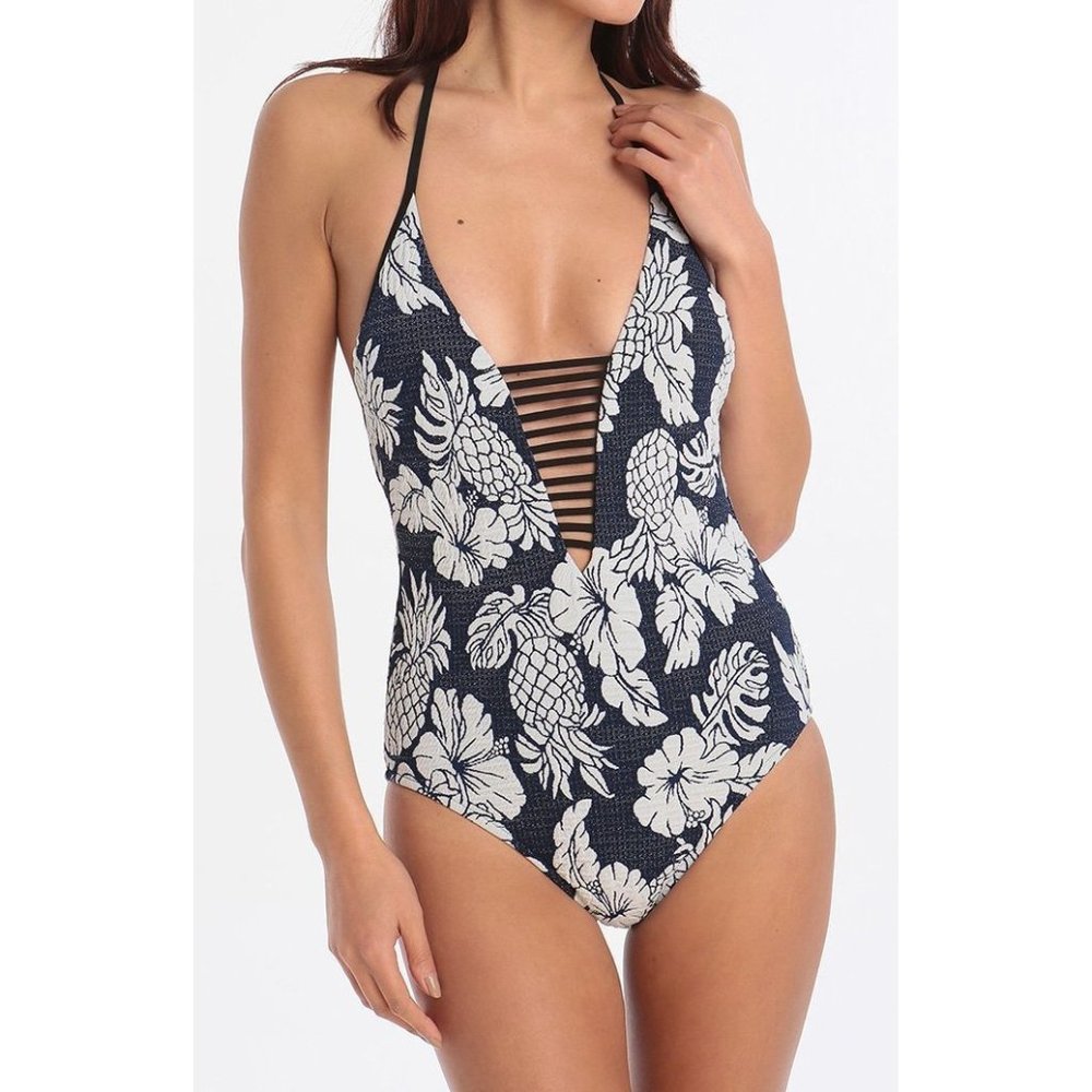 Seafolly Royal Horizon Deep V Maillot One Piece